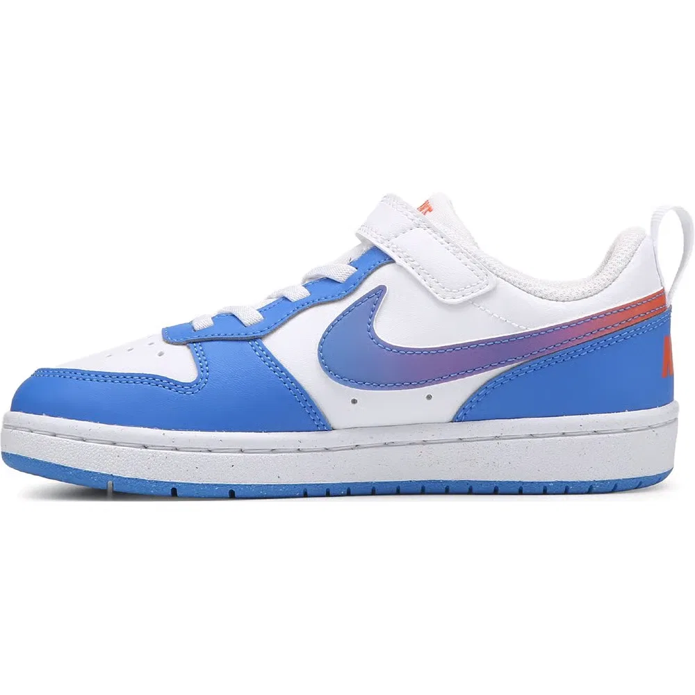 Детские низкие кроссовки Court Borough Recraft Nike, White/Blue/Violet — фото 3