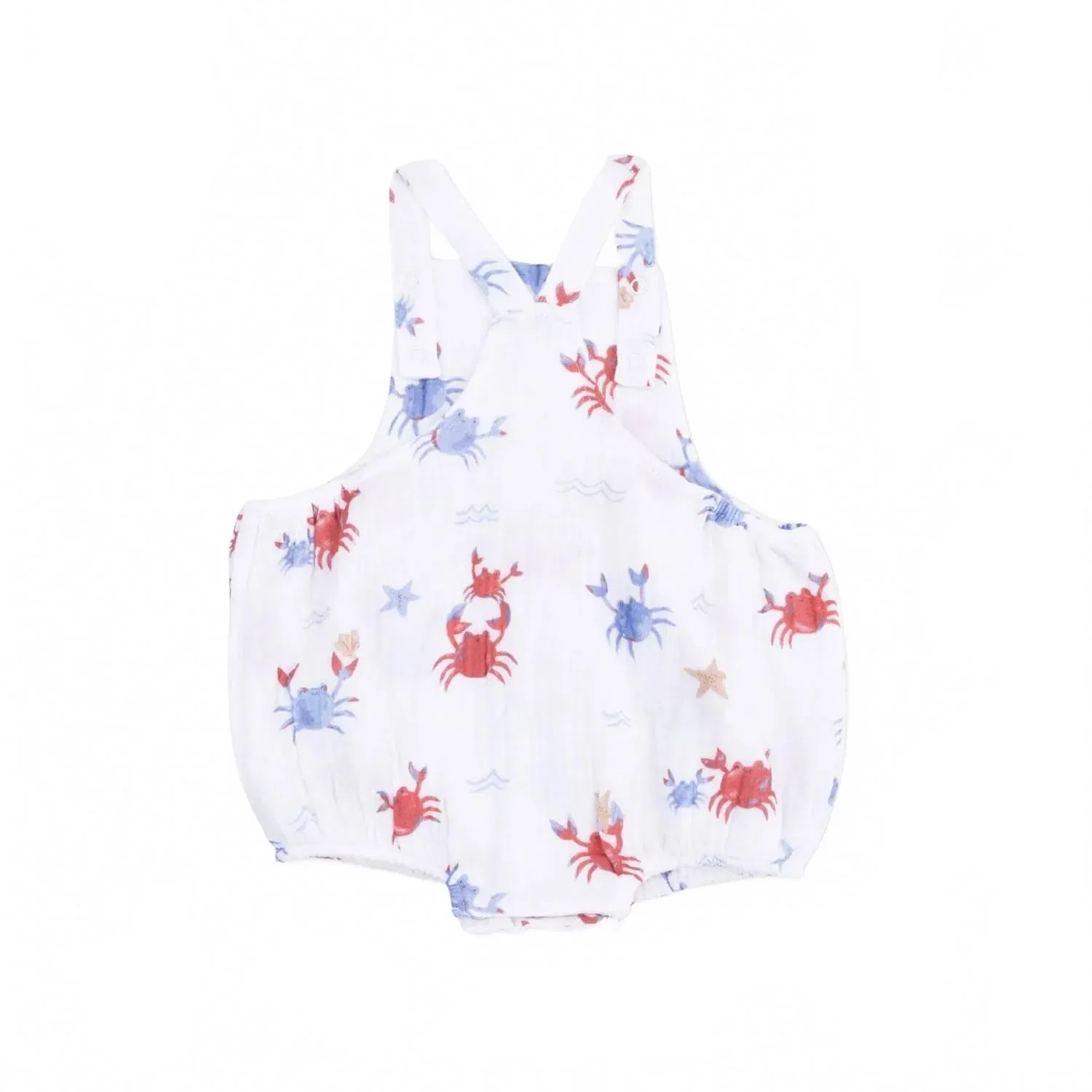 Детский боди-комбинезон из муслина с принтом Crayon Crabs Angel Dear, White — фото 2