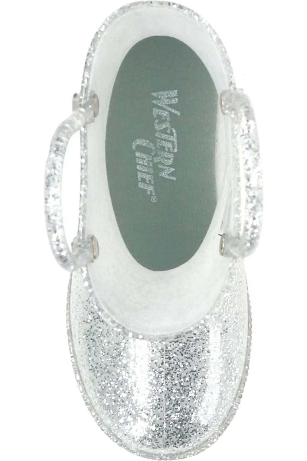 Детские дождевые сапоги блестящие водонепроницаемые Glitter Western Chief, Silver — фото 4