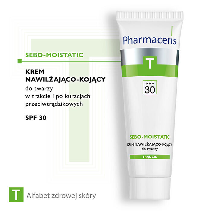Крем для лица SPF30 PHARMACERIS T Sebo-Moistatic увлажняющий и успокаивающий для лица во время и после процедур — фото 3