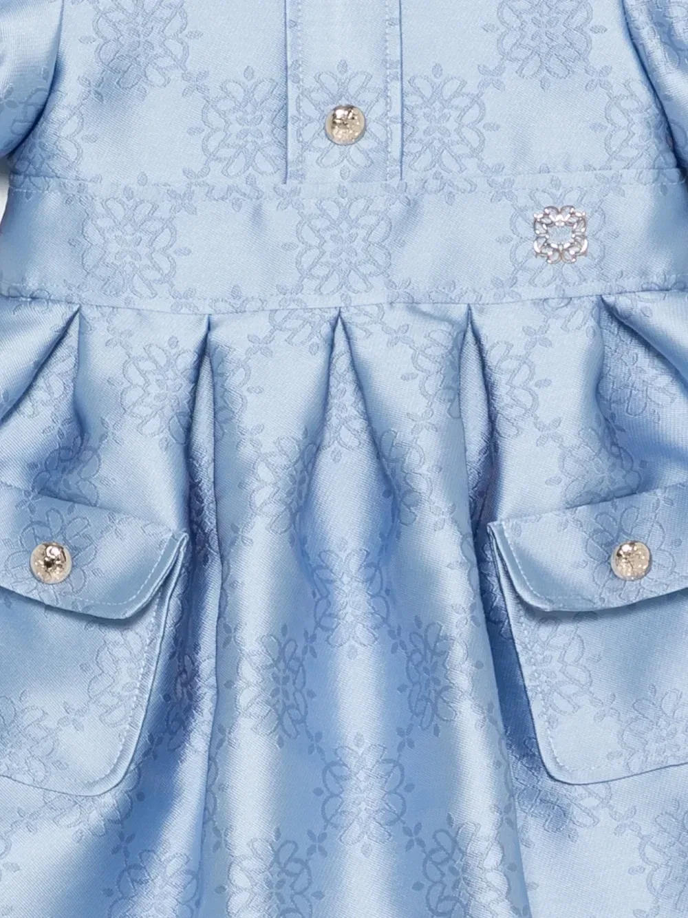 Жаккардовое платье со складками Elie Saab Junior, синий — фото 3