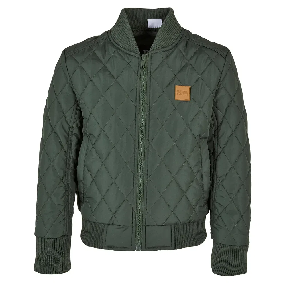 Бомбер Diamond Quilt Nylon Urban Classics, зеленый