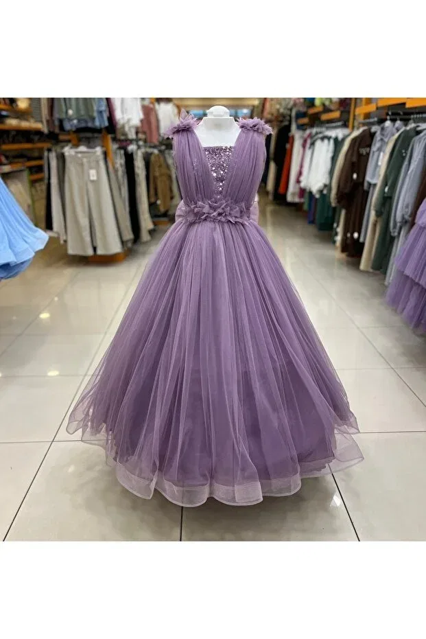 Детское платье для девочек без рукавов Yonca Çocuk, Lilac