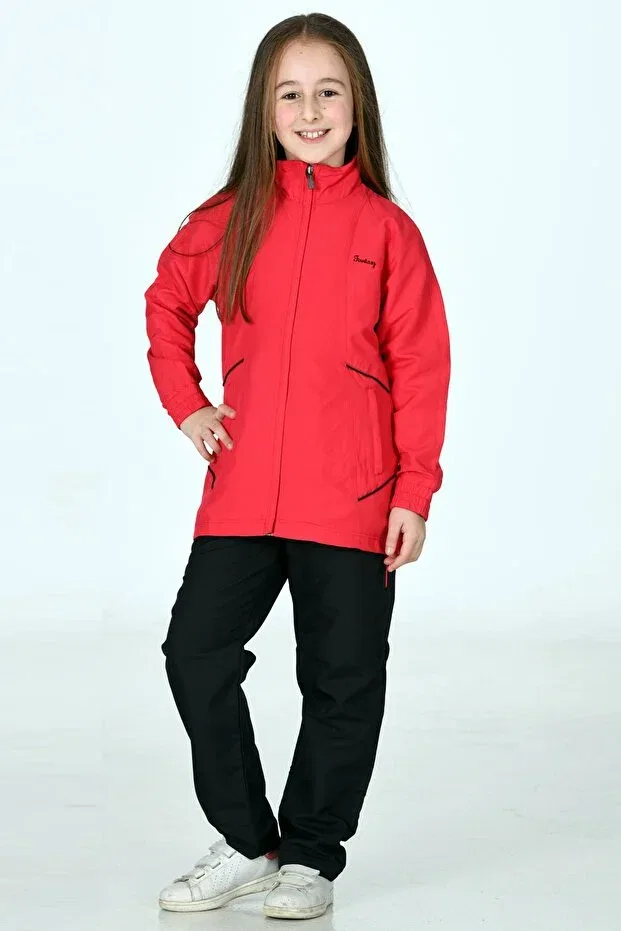 Детский спортивный комплект для девочек с принтом Pomegranate flower girl's half turtleneck zippered micropoly tracksuit set edy2313n Fantasy, Pomegranate Blossom
