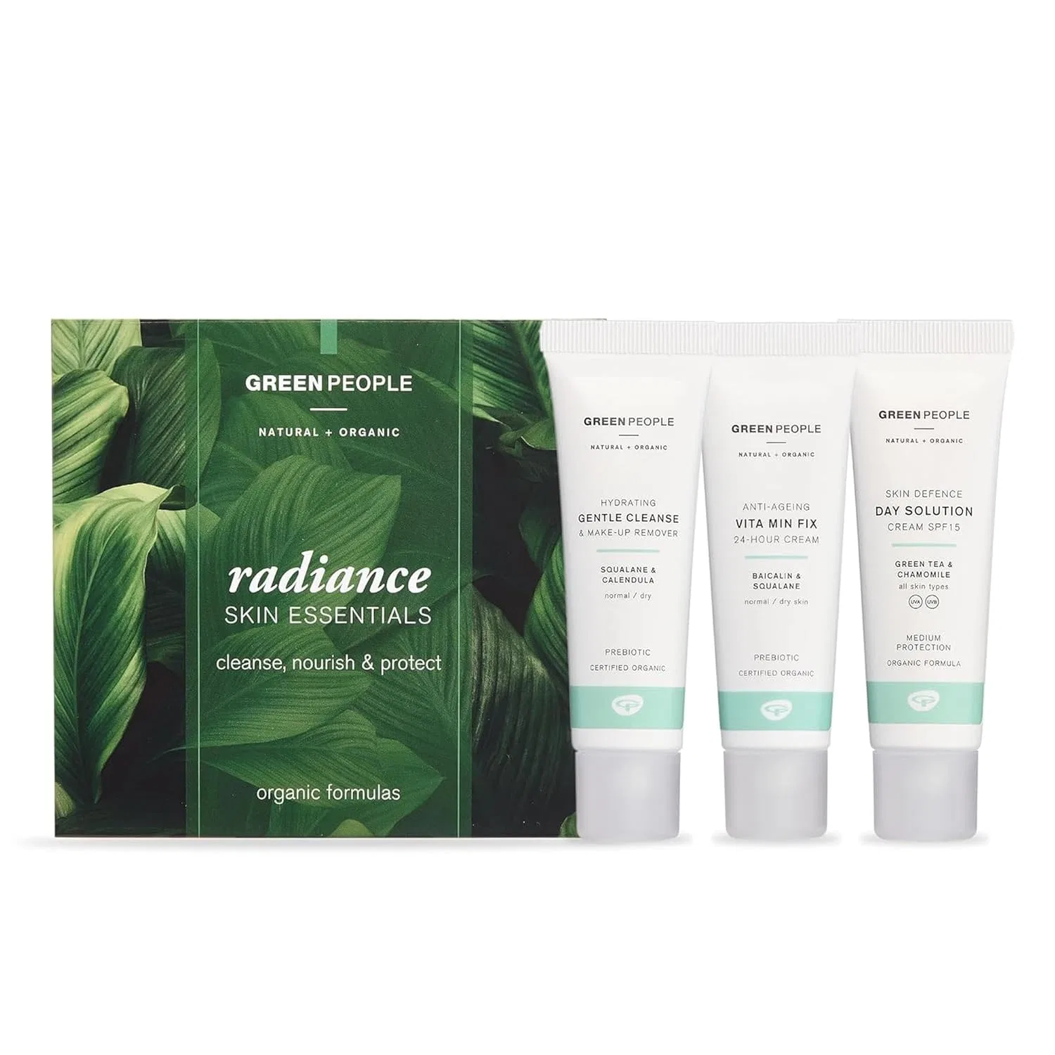 Greenpeople Набор для ухода за кожей Radiance Skin Essentials, Green People, 3 x 30 мл