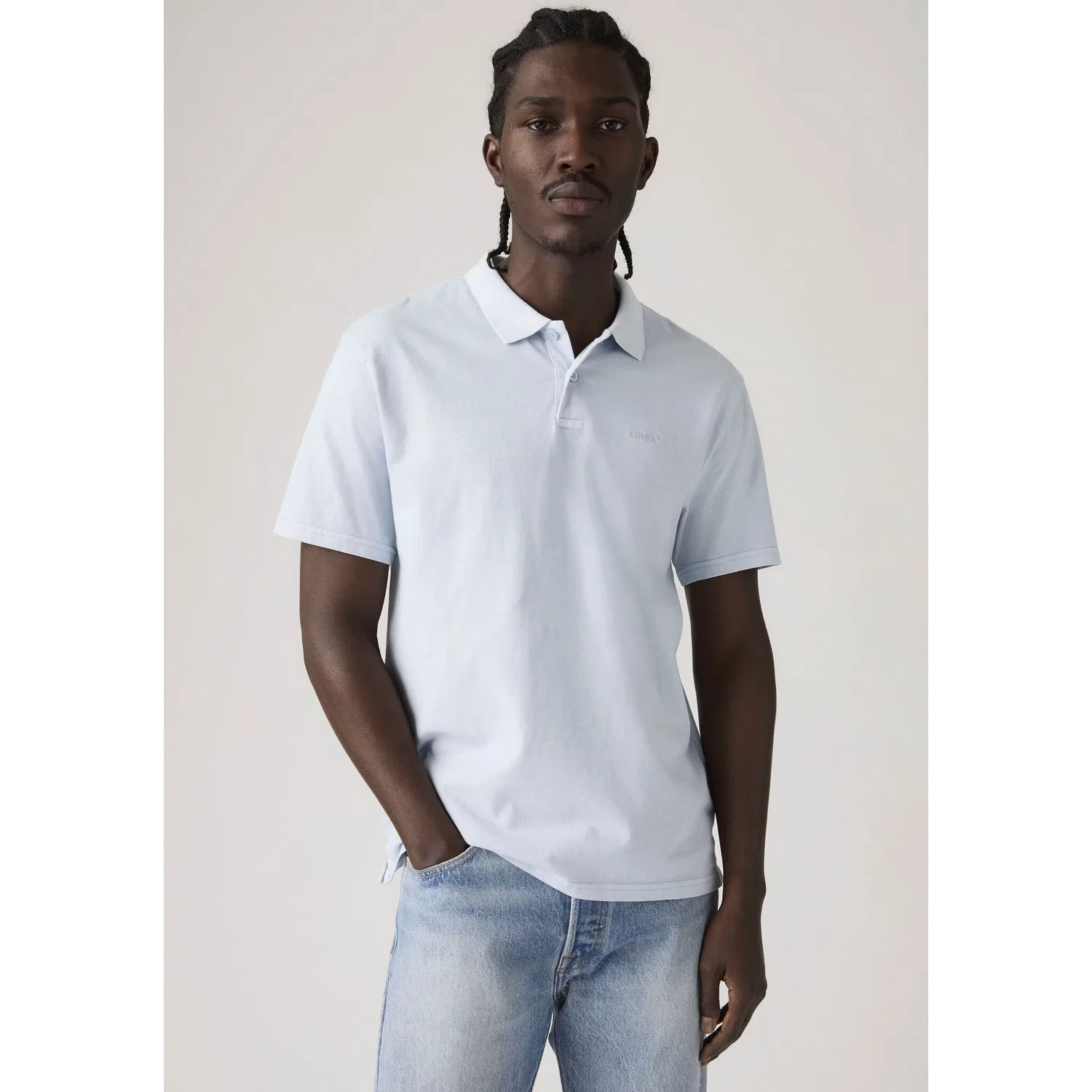 Мужское поло с логотипом Levi's, Garment Dye Niagara Mist