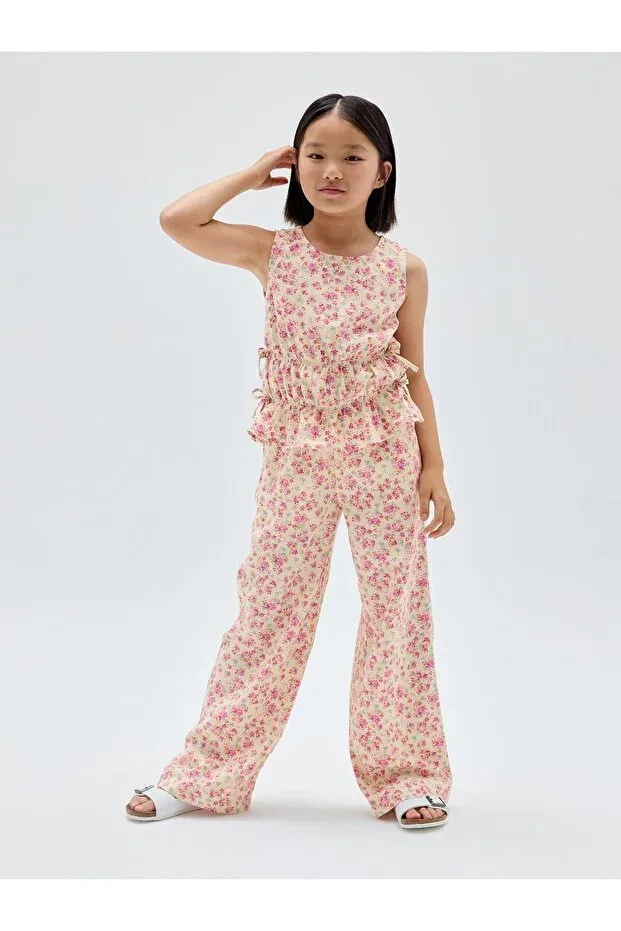 Детские брюки для девочек широкие Relaxed Pull-On Wide-Leg Pants Gap, Multicolor-002 — фото 2