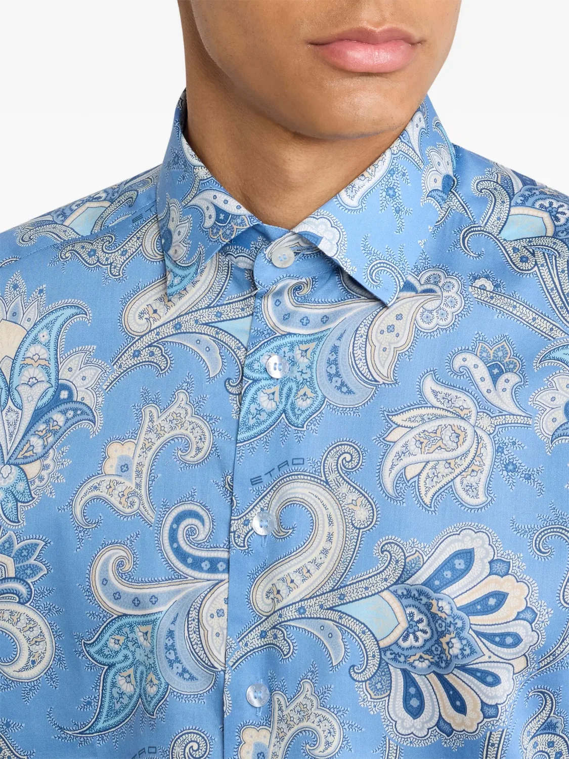 ETRO Синяя рубашка из 100% хлопка — фото 2