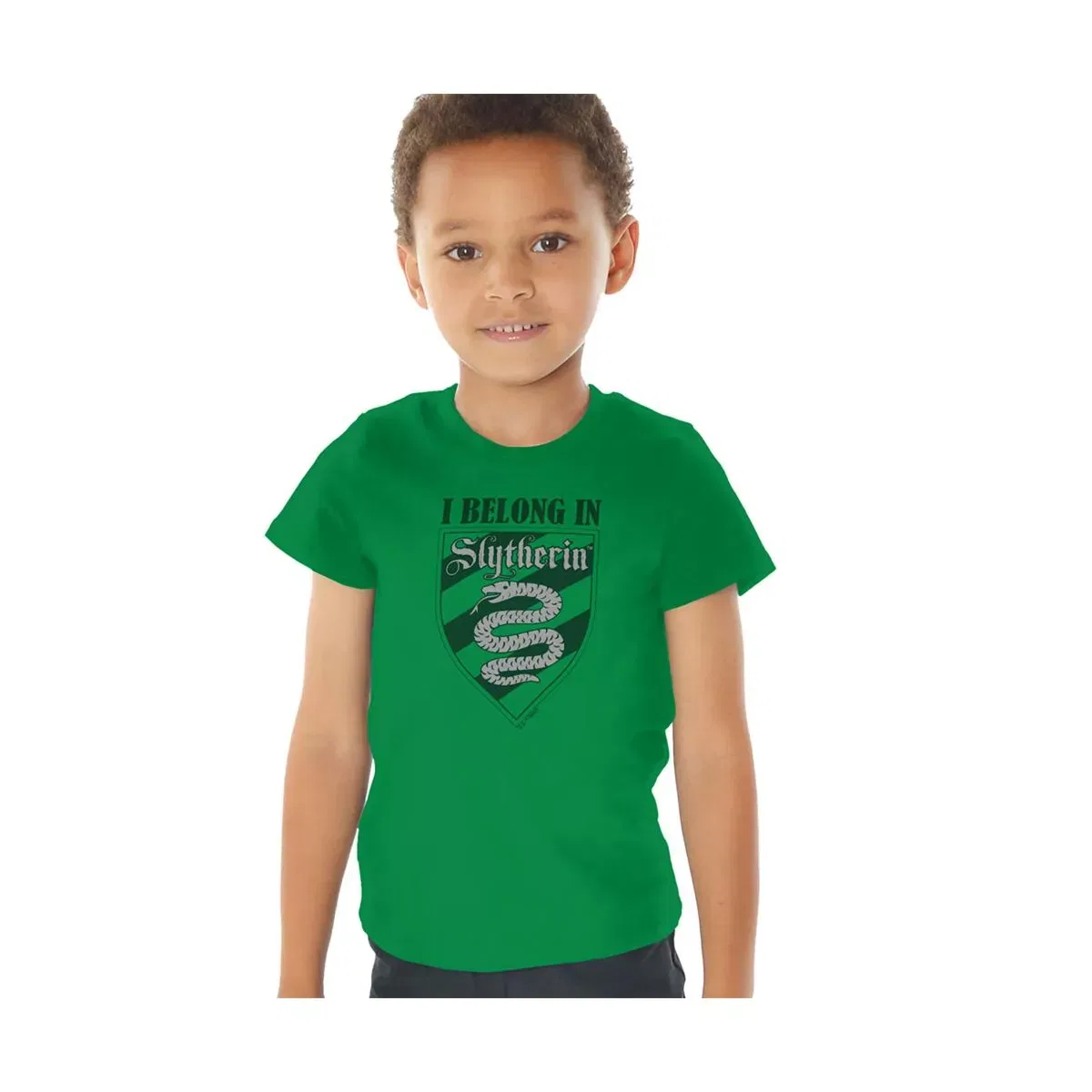 Детская футболка с принтом Harry Potter I Belong In Slytherin, Harry Potter, Kelly Green
