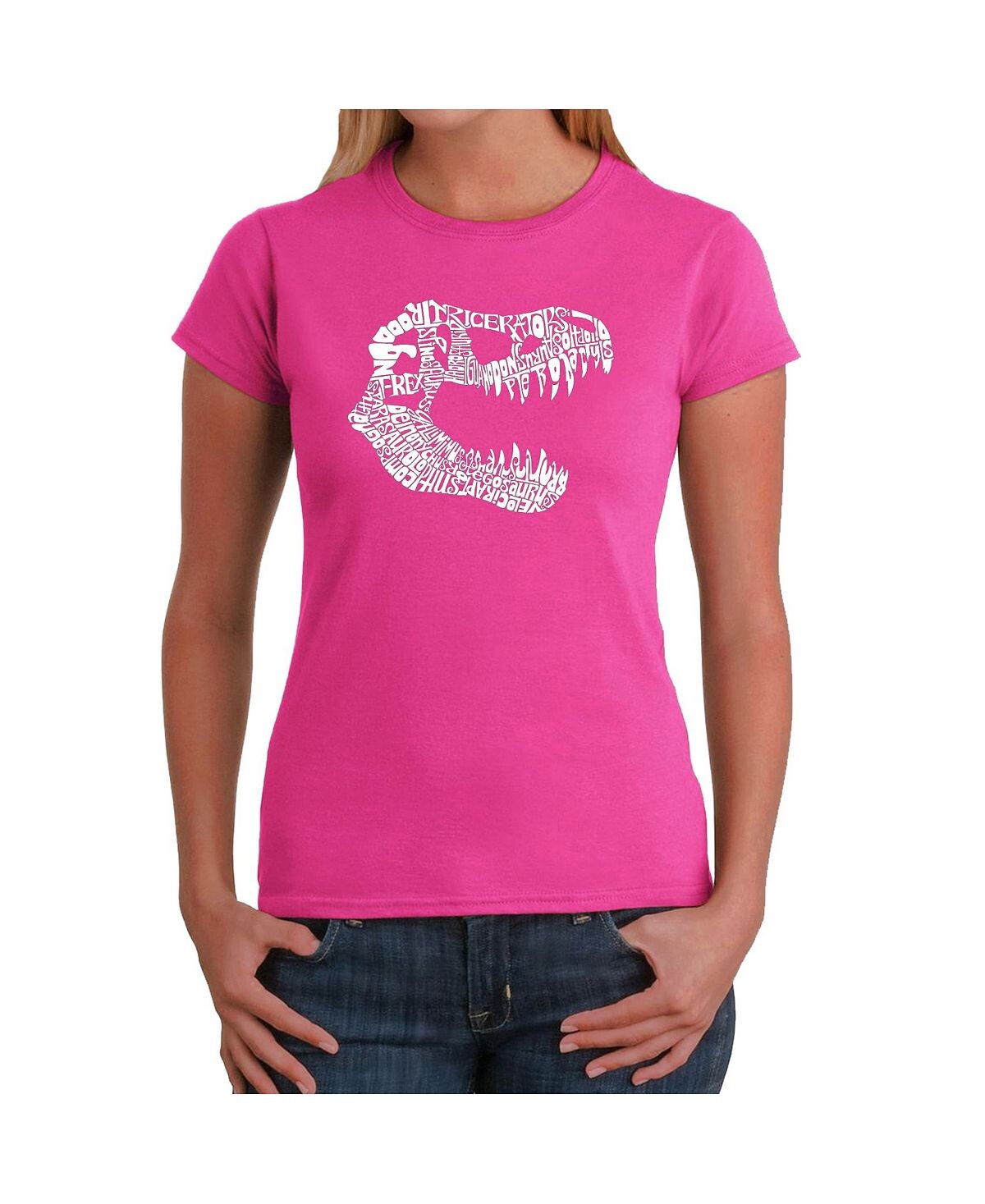 

Женская футболка word art - t-rex LA Pop Art, розовый