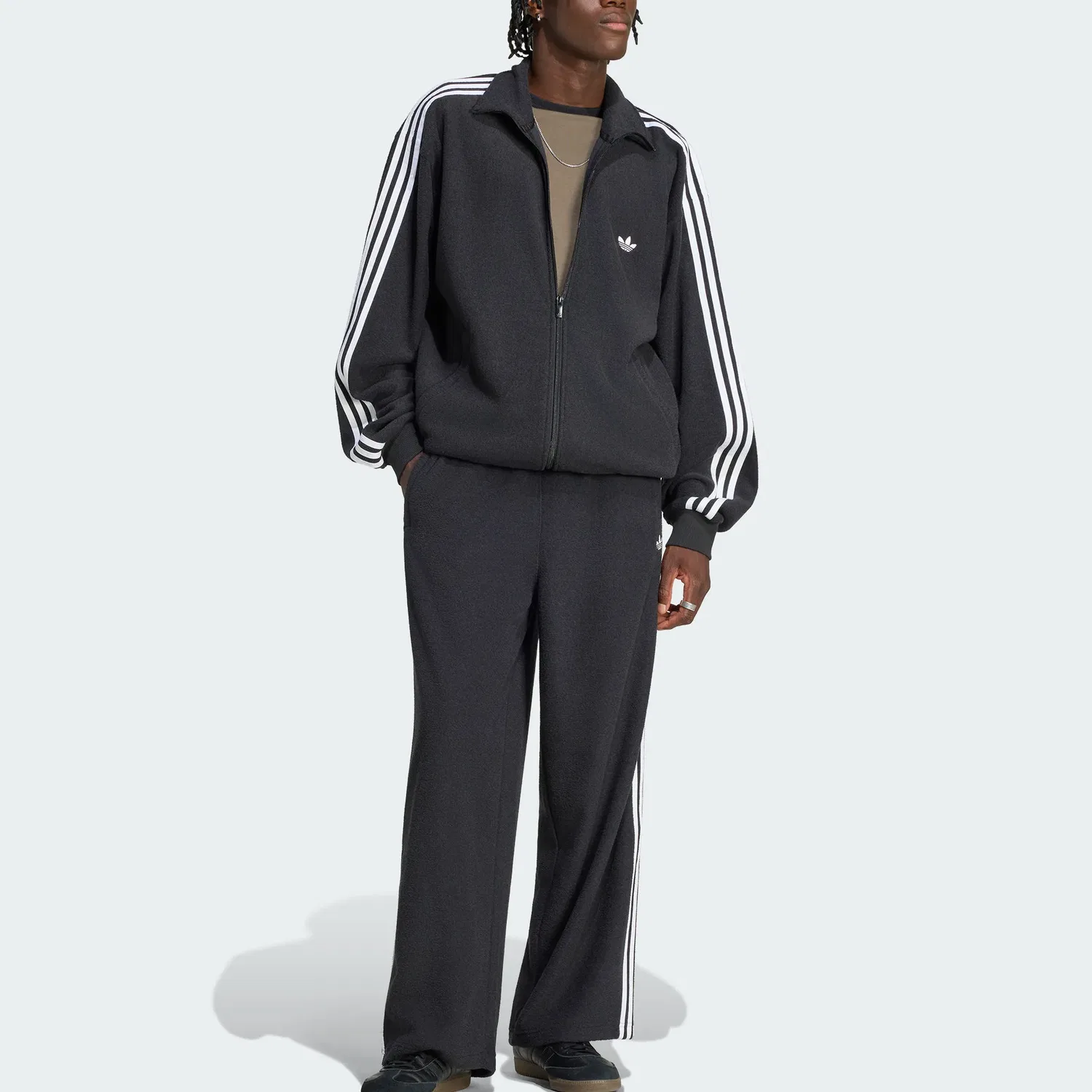 Женская куртка из букле с воротником-стойкой Adidas Originals, Black — фото 3