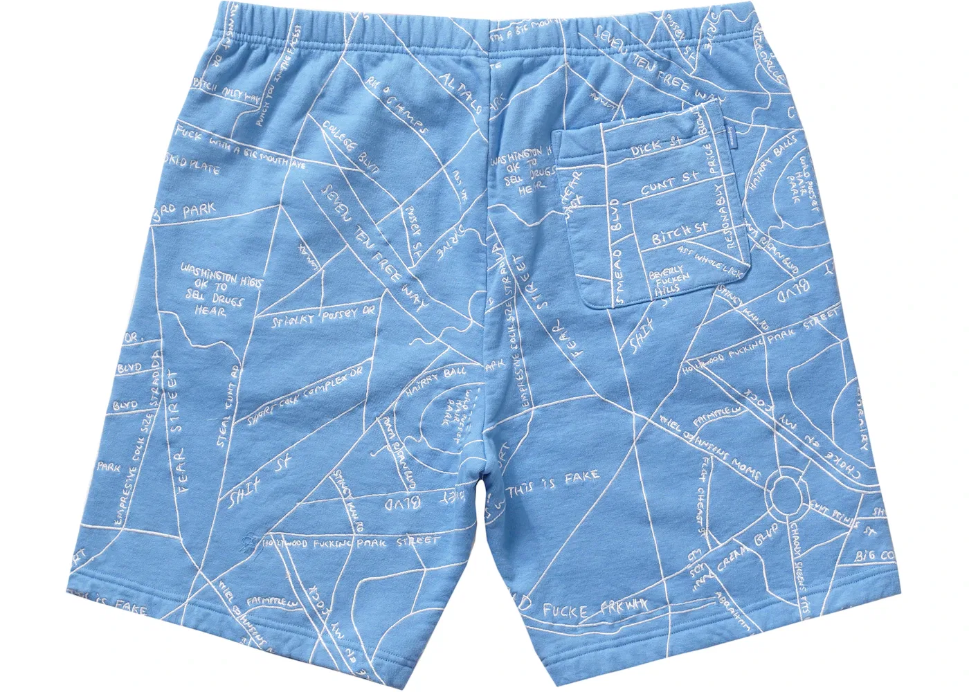 Мужские шорты с вышивкой Gonz Embroidered Map Supreme, Columbia Blue — фото 2