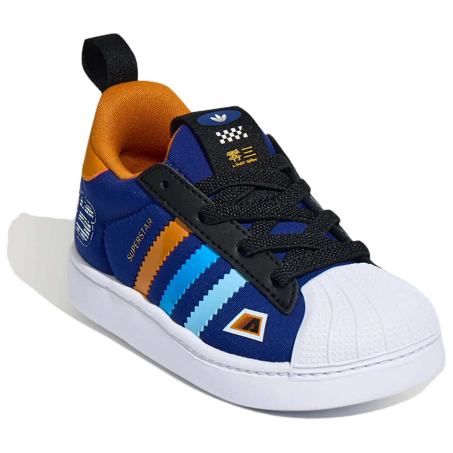 Детские кроссовки для малышей с закрытым носком SUPERSTAR Adidas Originals, Dark Blue/Black/White — фото 4