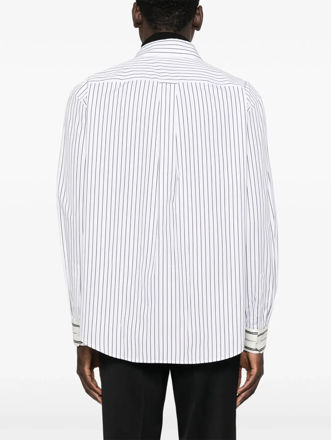 Полосатая рубашка с длинными рукавами Saint Laurent, белый — фото 4