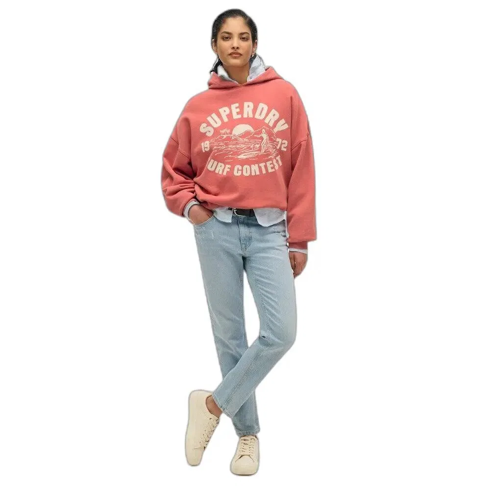 Женское худи oversize с принтом Lo-Fi Superdry, Rot