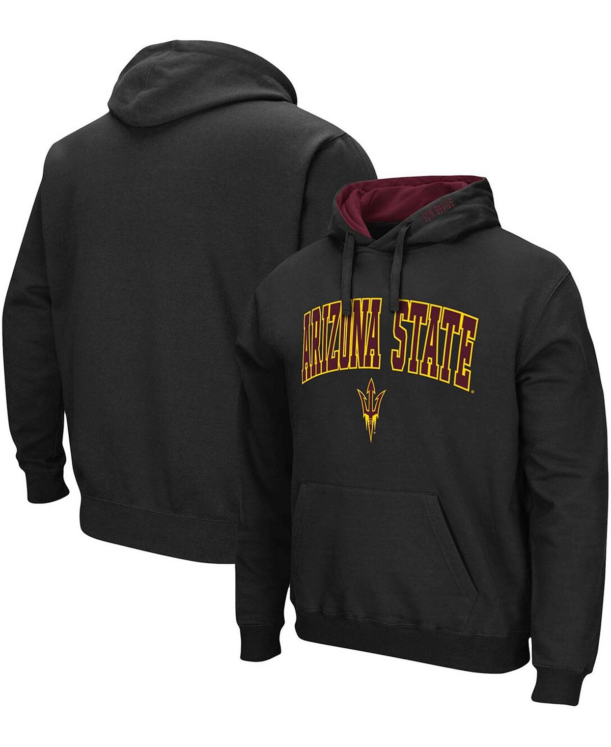 

Мужская черная толстовка с капюшоном arizona state sun devils arch logo 3.0 pullover Colosseum, черный