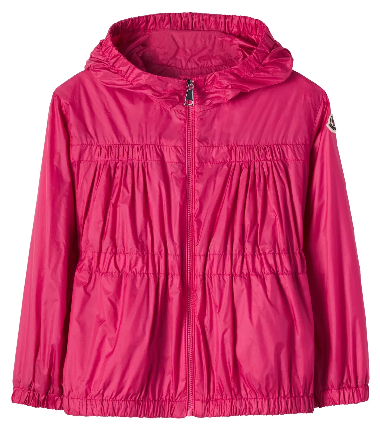 Легкая куртка с присборенным капюшоном Moncler Enfant, розовый