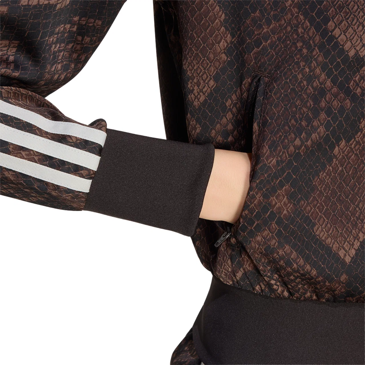 Женская куртка с принтом Firebird Snake Print Satin Jacket adidas, Aurora Coffee/Earth Strata — фото 4