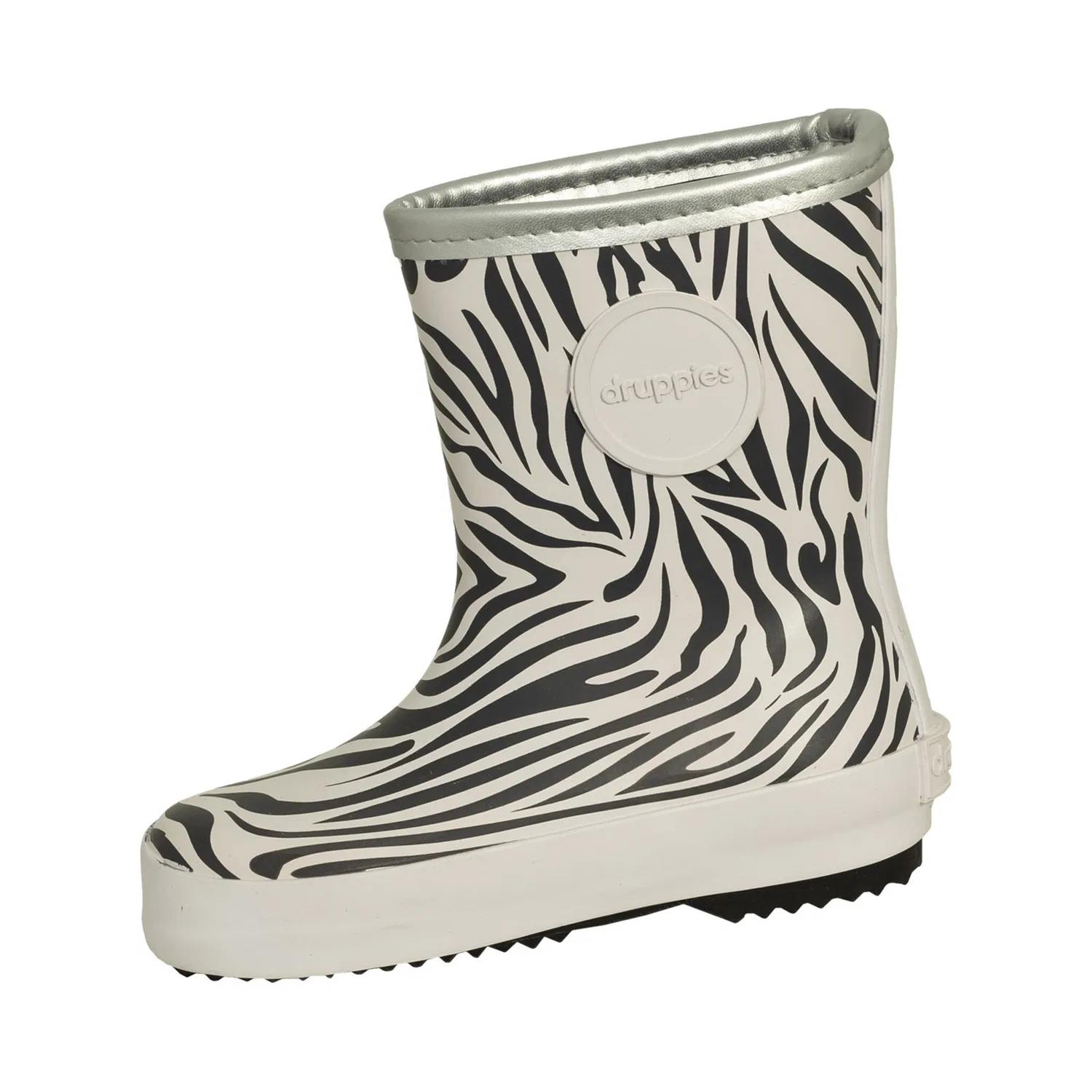 Детские резиновые сапоги с флисовой подкладкой Nature Boot Druppies, Black/White — фото 2