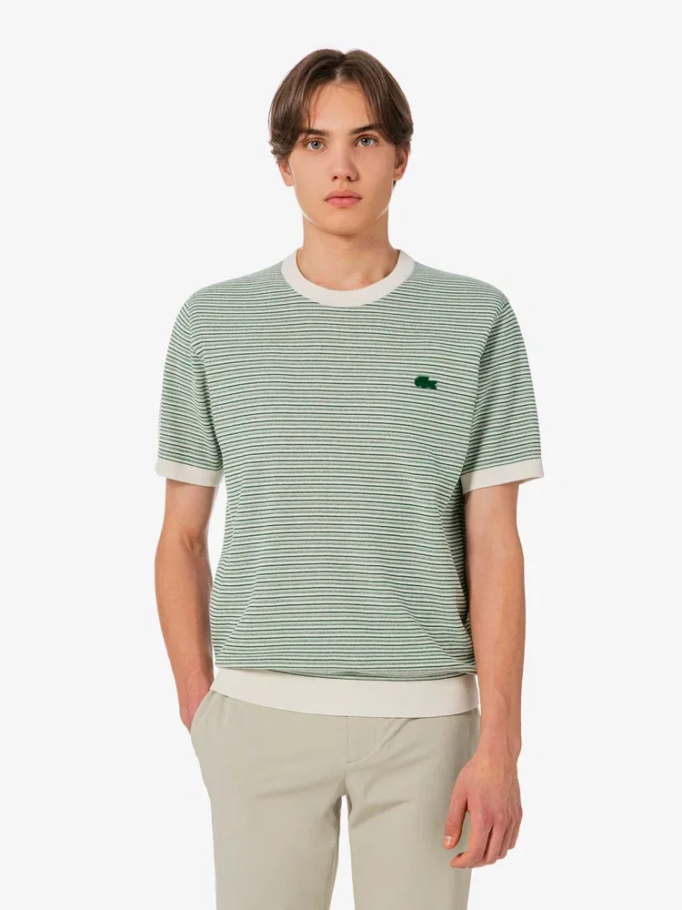 Пуловер Lacoste с мульти-полосками, зеленый