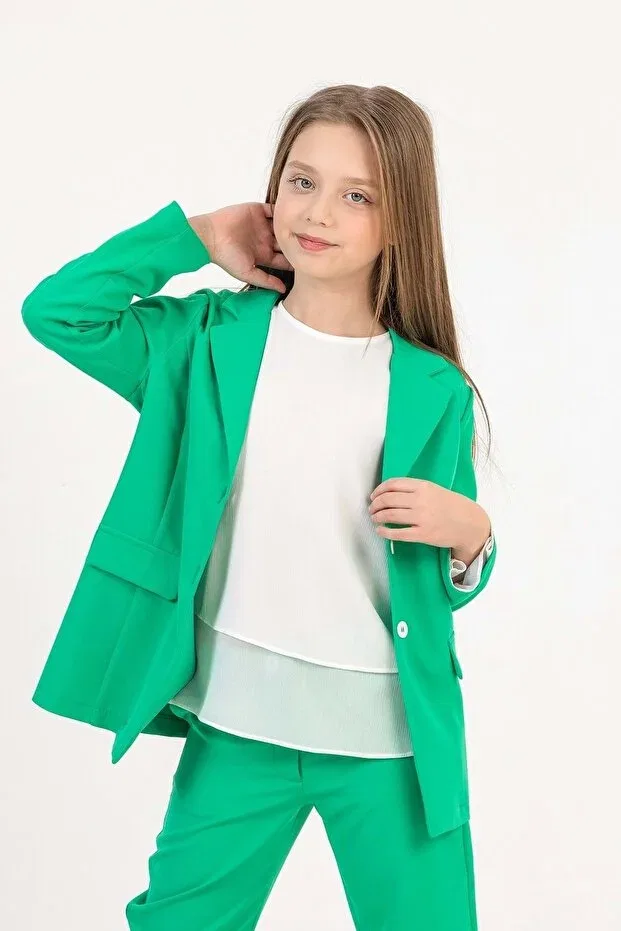 Детский жакет для девочек однотонный Hopi Kids, Green
