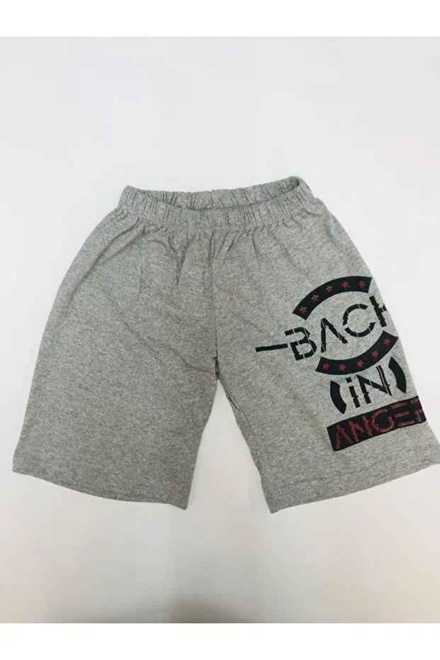 Детские шорты для мальчиков с принтом Summer Single Jersey Combed Back Printed Boys Shorts Baby Slon Kids Clup, Gray