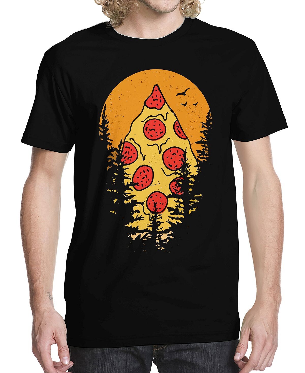 

Мужская футболка с рисунком mount pizza Buzz Shirts, черный