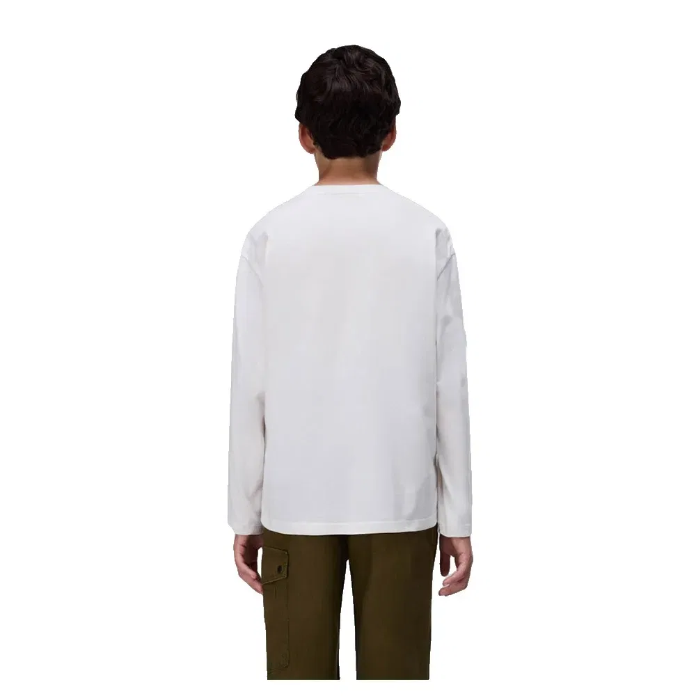 Детская футболка с длинным рукавом с принтом Napapijri New Box Logo, White — фото 2
