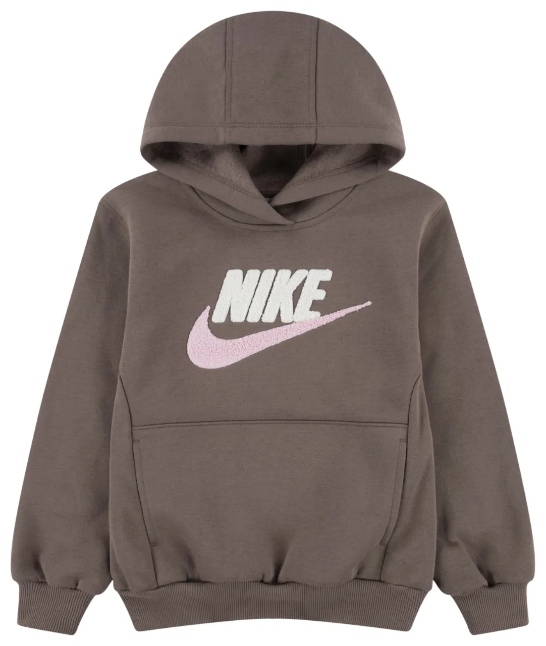 Толстовка для девочек Club Chenille Nike, цвет Mink Brown/Sweet Beet