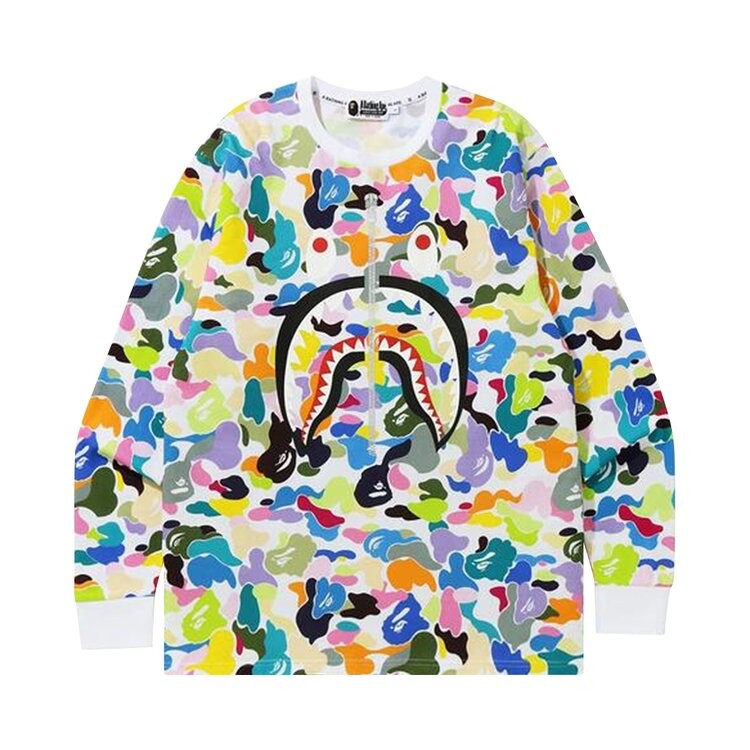 

Лонгслив BAPE Multi Camo Shark Long-Sleeve Tee 'White', белый