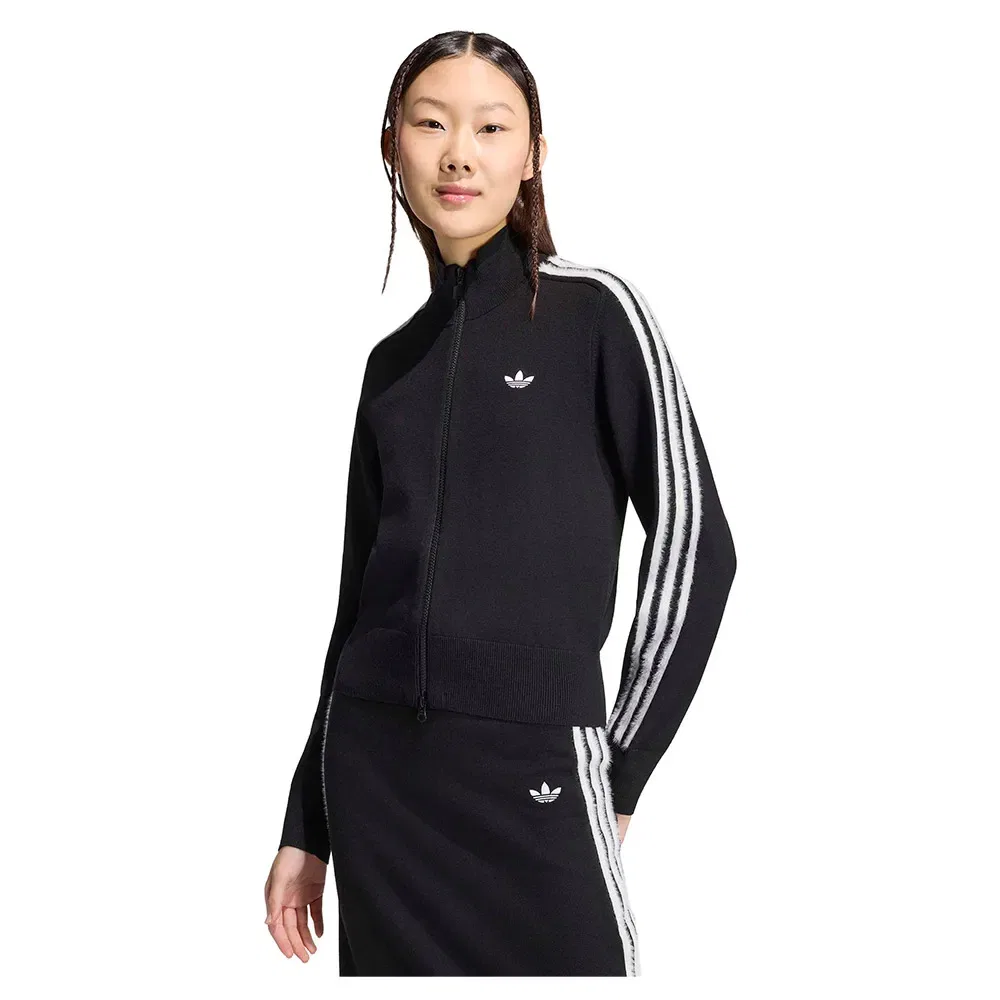 Худи на молнии Knitted Firebird Adidas Originals, черный