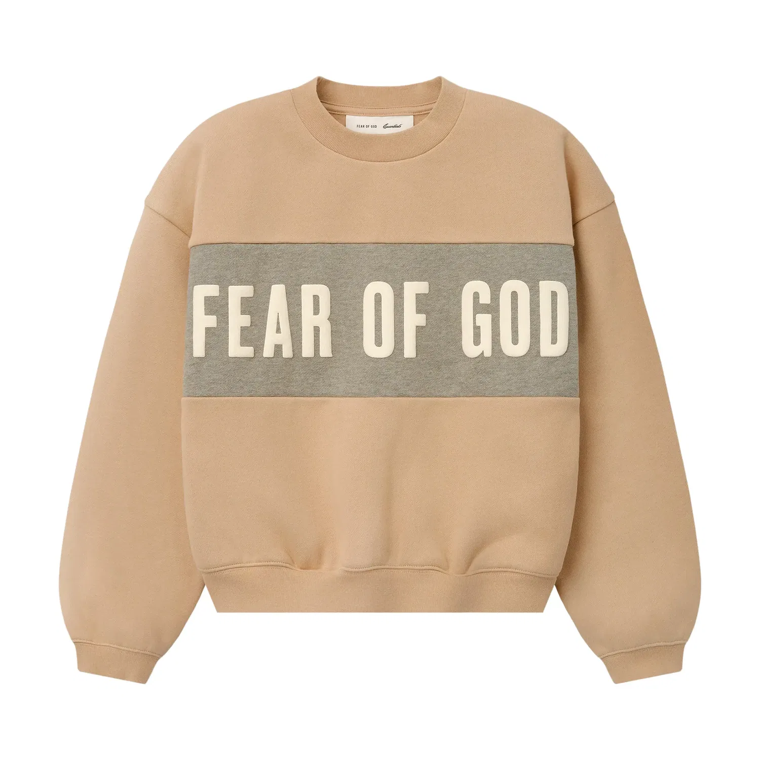 Укороченная свободная толстовка с вставками Fear of God Essentials, коричневый