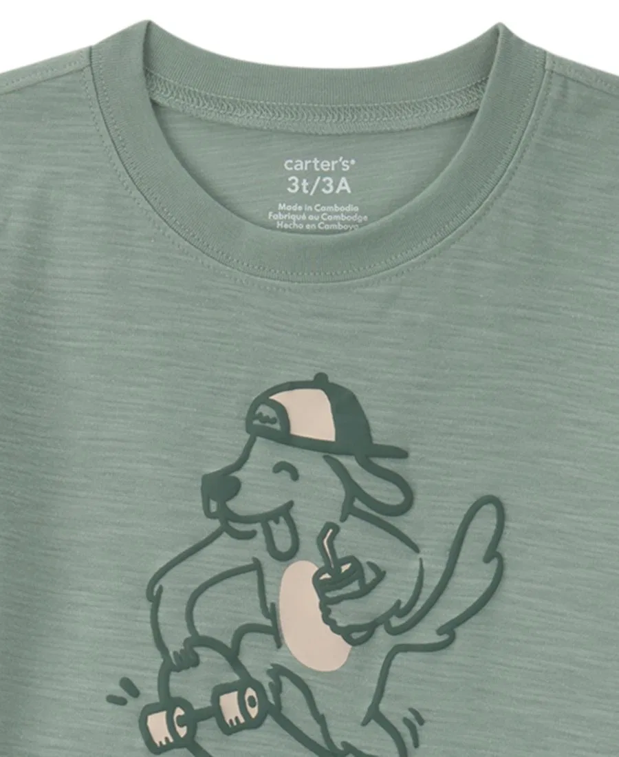 Комплект из топа и брюк с принтом Скейтборд Carter's, Green Cream — фото 2