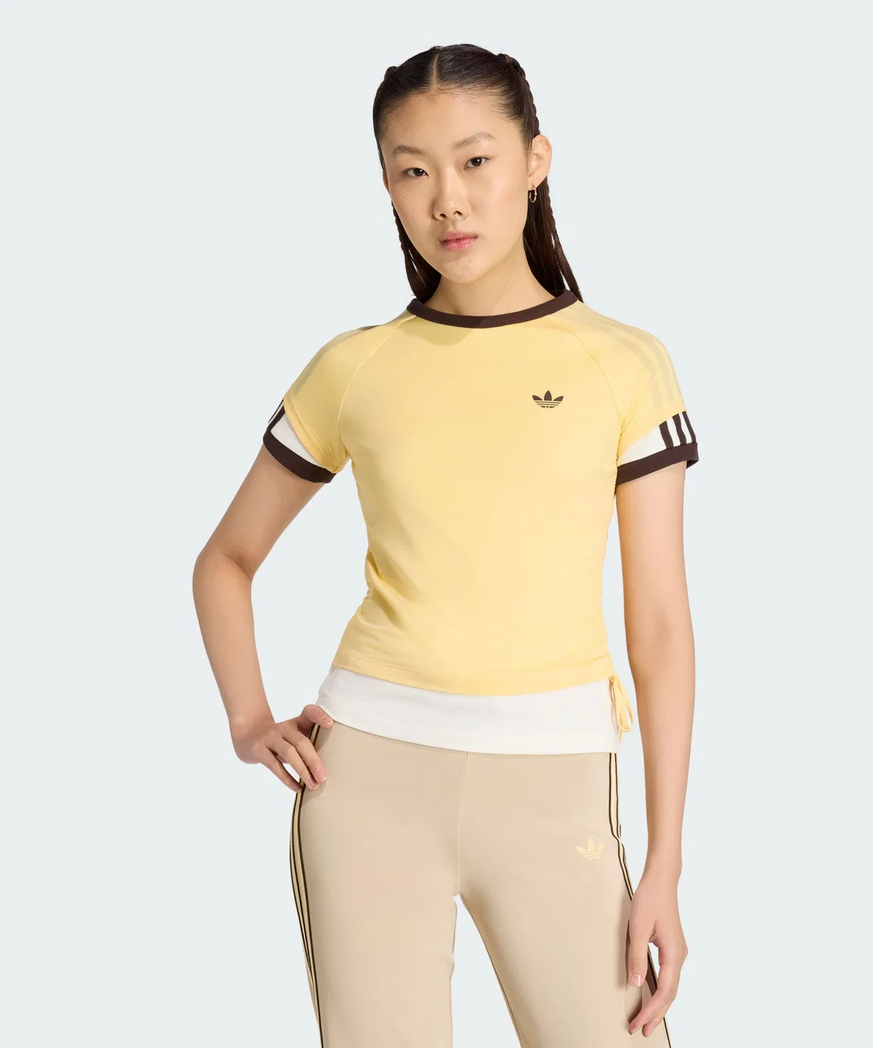 Женская футболка с принтом Double Layer Cali Adidas Originals, Желтый