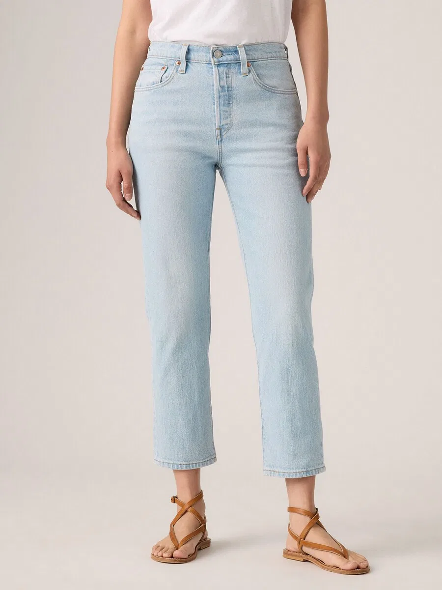 Джинсы LEVI'S Regular '501 CROP' светло-голубого цвета — фото 2