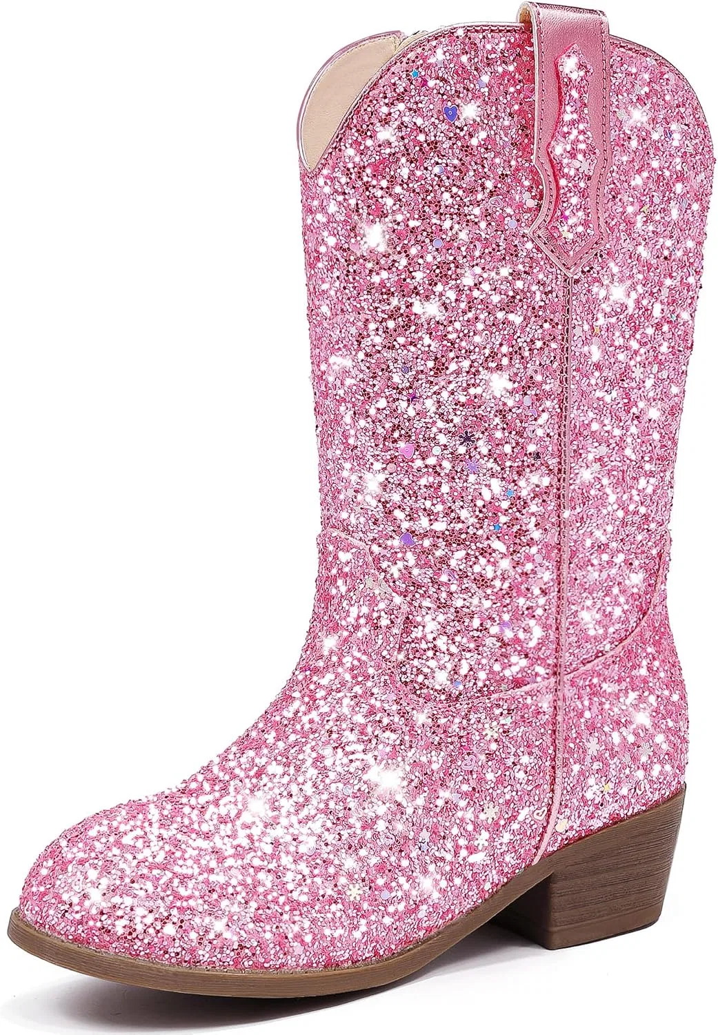 Детские сапоги для девочек с блестками Cowgirl Boots Motasha, Pink Sequins