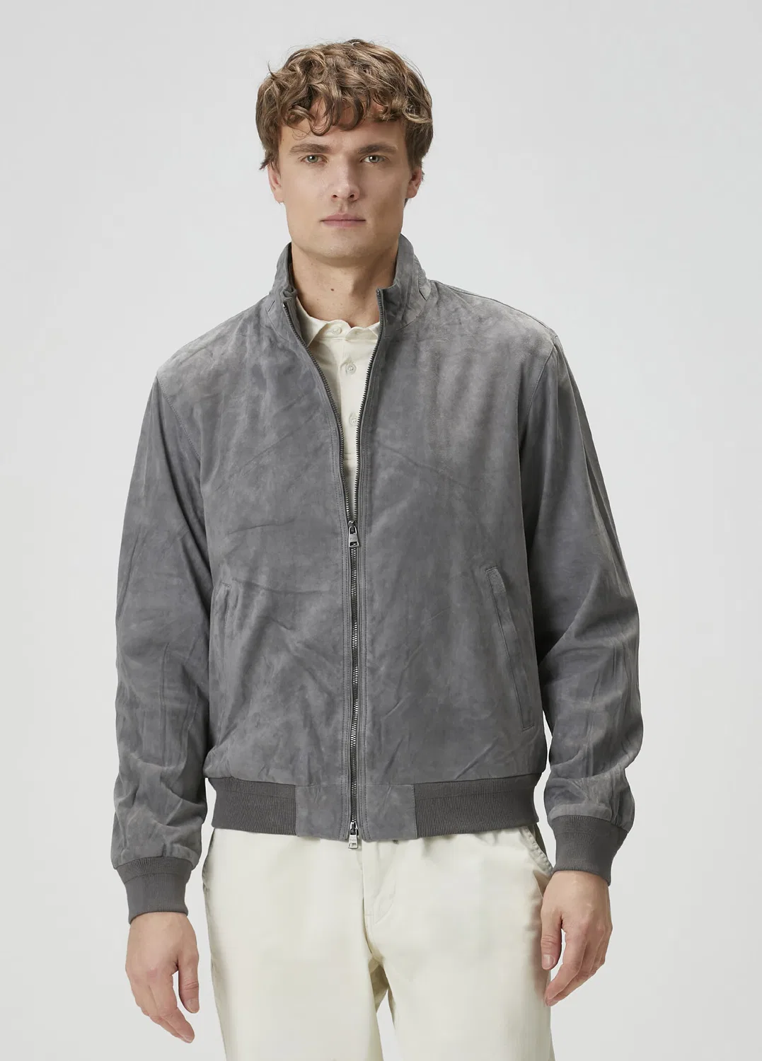 Куртка кожаная Polo Ralph Lauren, Grey — фото 3