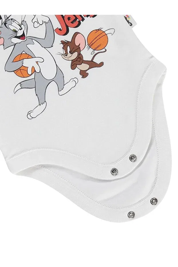 Детское боди для новорожденных хлопковое Tom and Jerry Printed Civil Baby, Ecru — фото 2