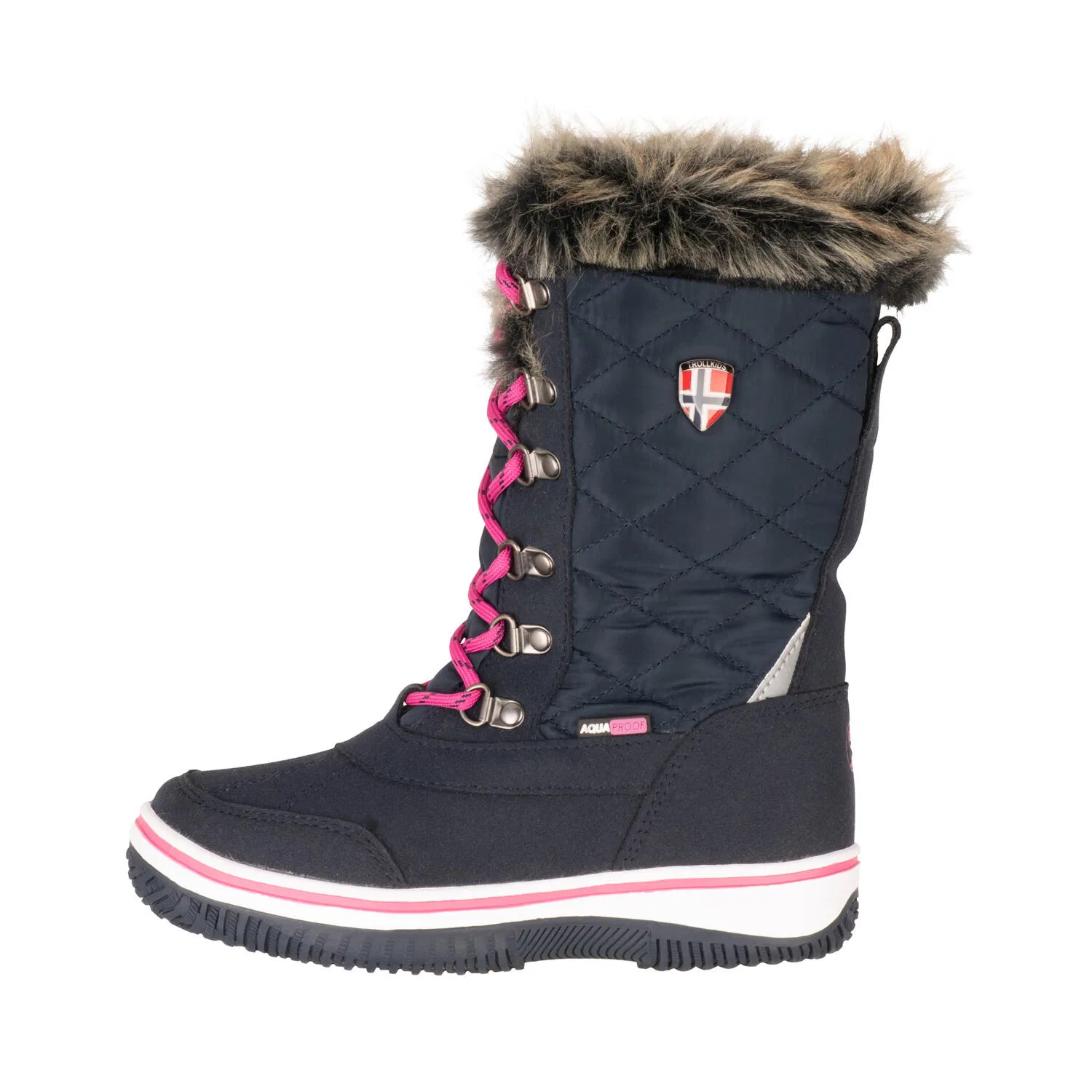 Детские снежные ботинки для девочек Holmenkollen Snow Boots XT Trollkids, Navyblau Rosa