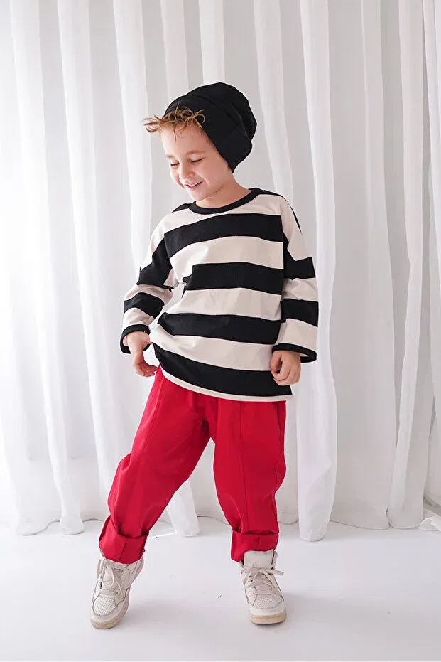 Детские брюки-карго хлопковые 2-pack Catz Kids, Red Black — фото 3