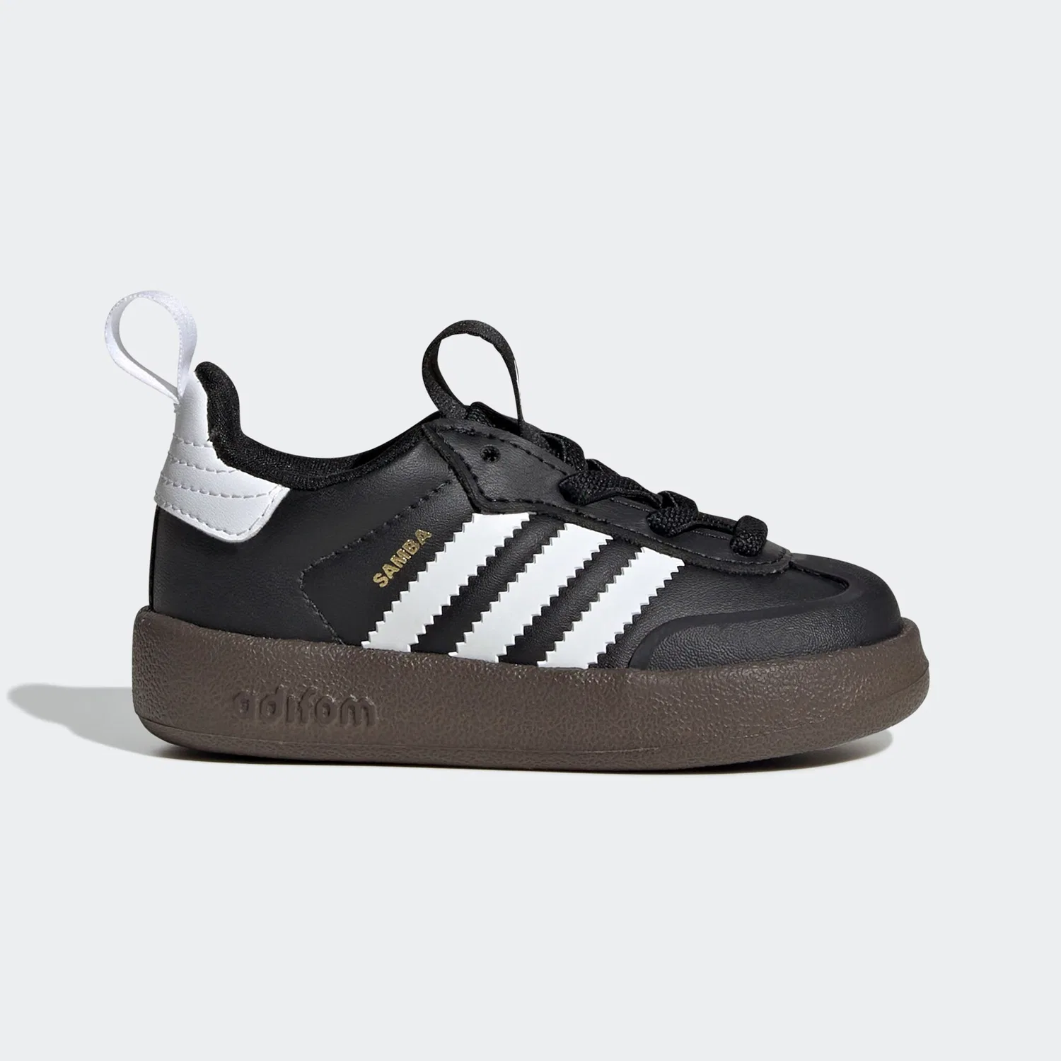 Детские кроссовки Samba с амортизацией Adidas Originals, Core Black/Ftwr White/Gum5 — фото 2