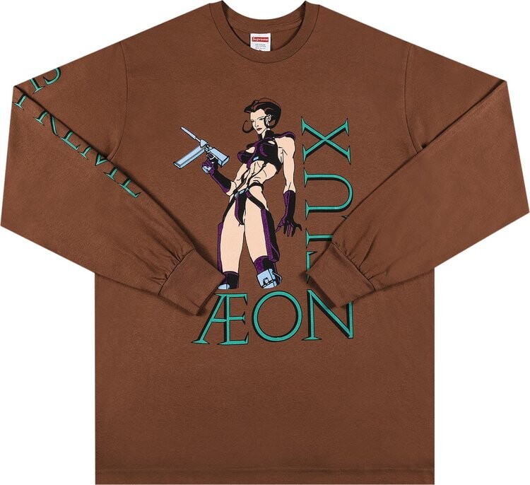 

Лонгслив Supreme Aeon Flux Long-Sleeve Tee 'Brown', коричневый