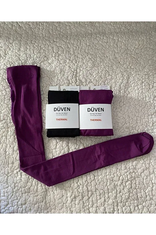 Детские термоколготки для мальчиков набор 2 шт с длинным рукавом Düven, Black - Purple