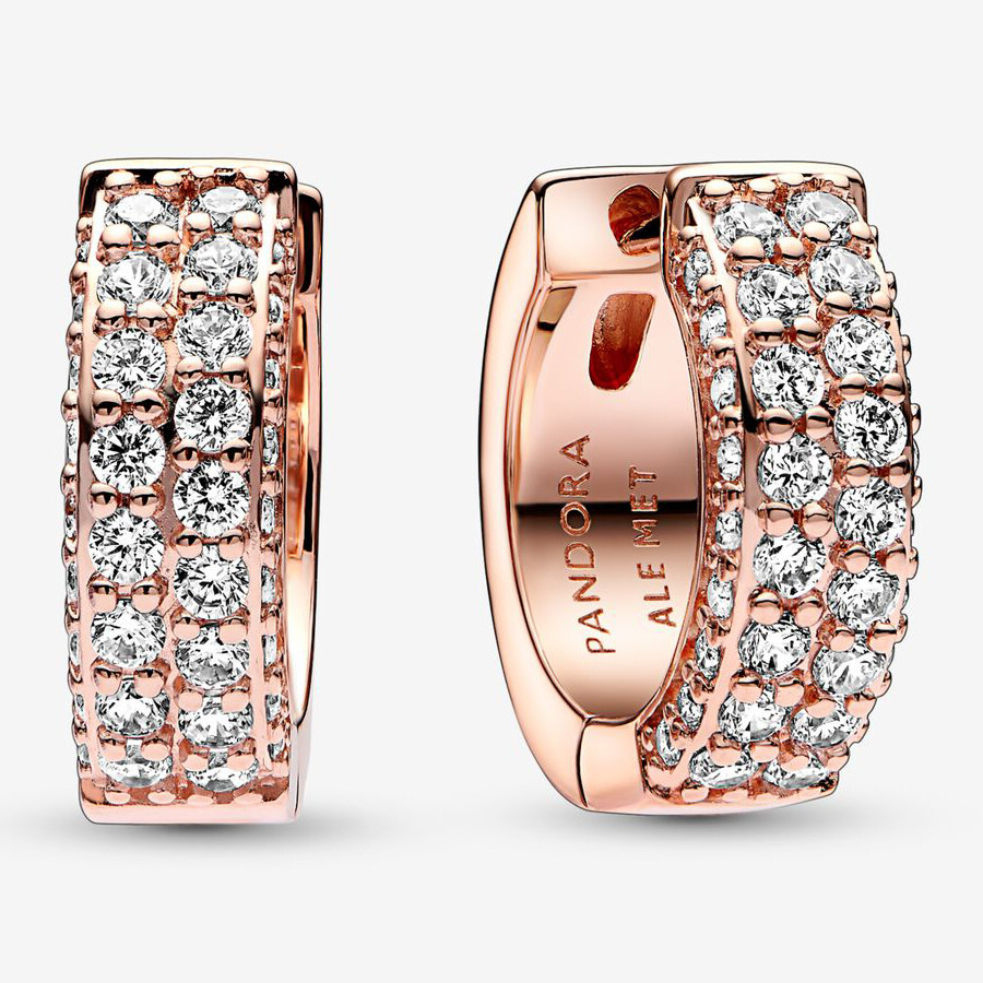 

Серьги Pandora Timeless Pavé Double-row, розовое золото