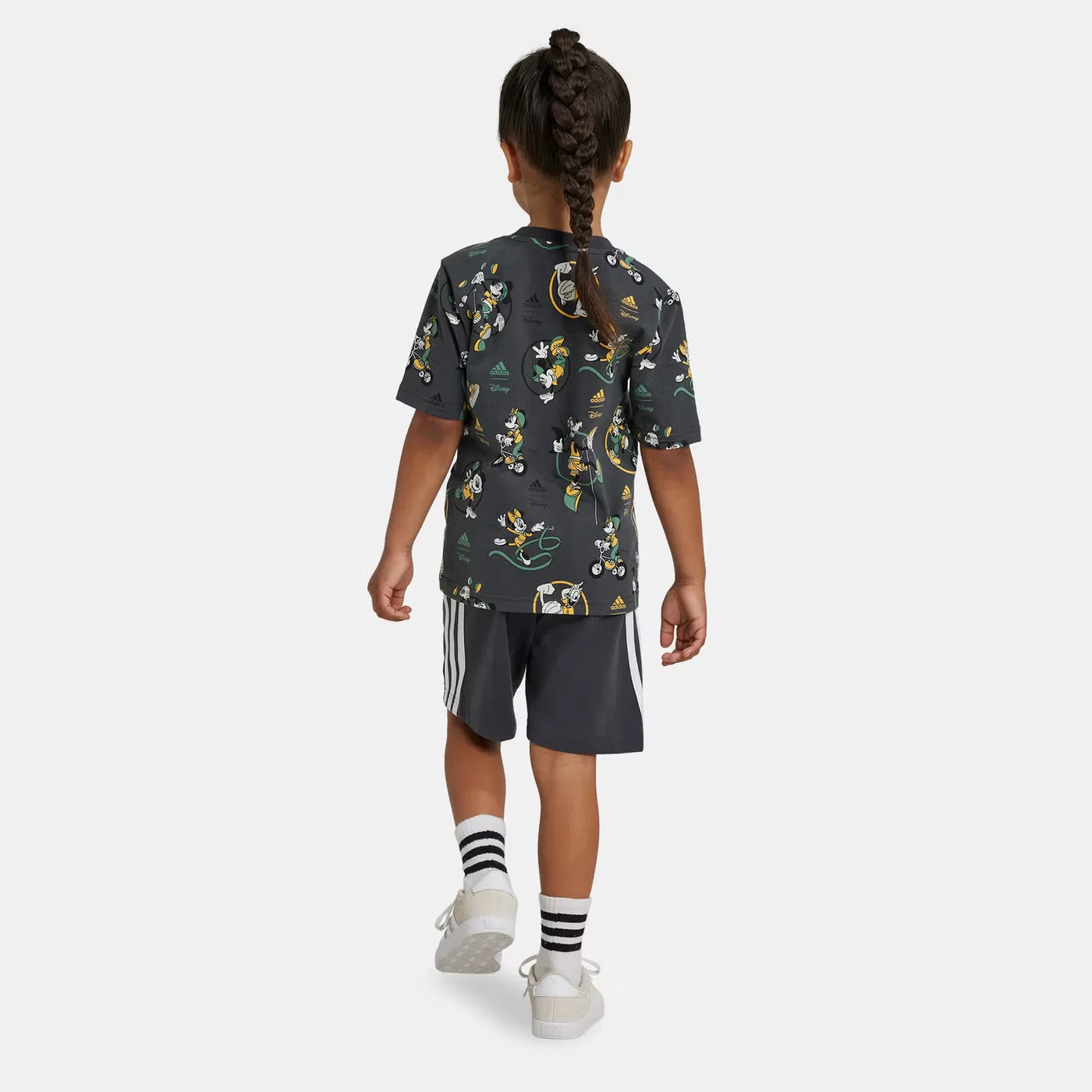 Комплект футболки и шорт с принтом Disney Mickey Mouse Adidas, серый — фото 2