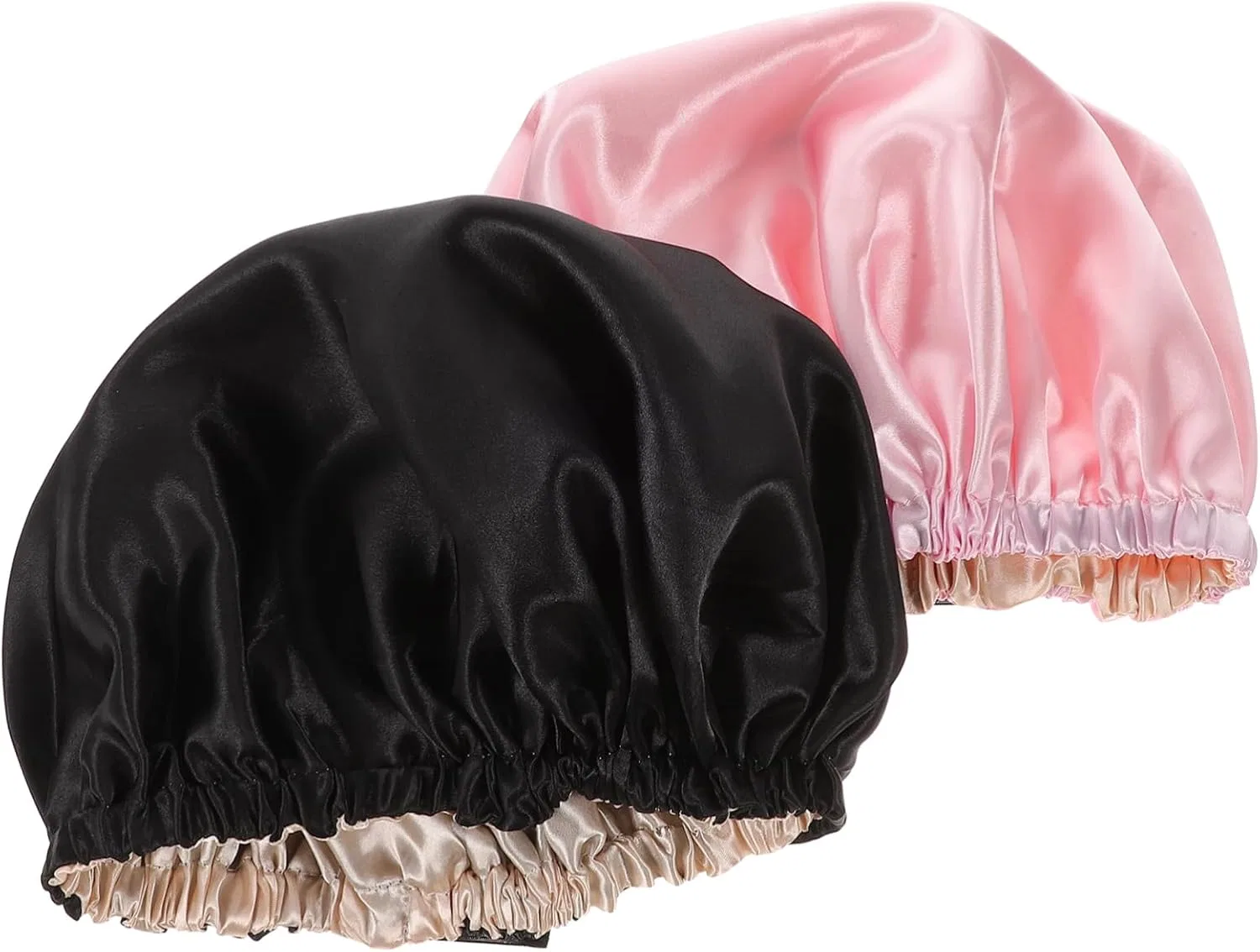 Шапочка для душа из сатина, 2 шт, 7LiuYueFei6, 36x36x0.8 см, Black Pink
