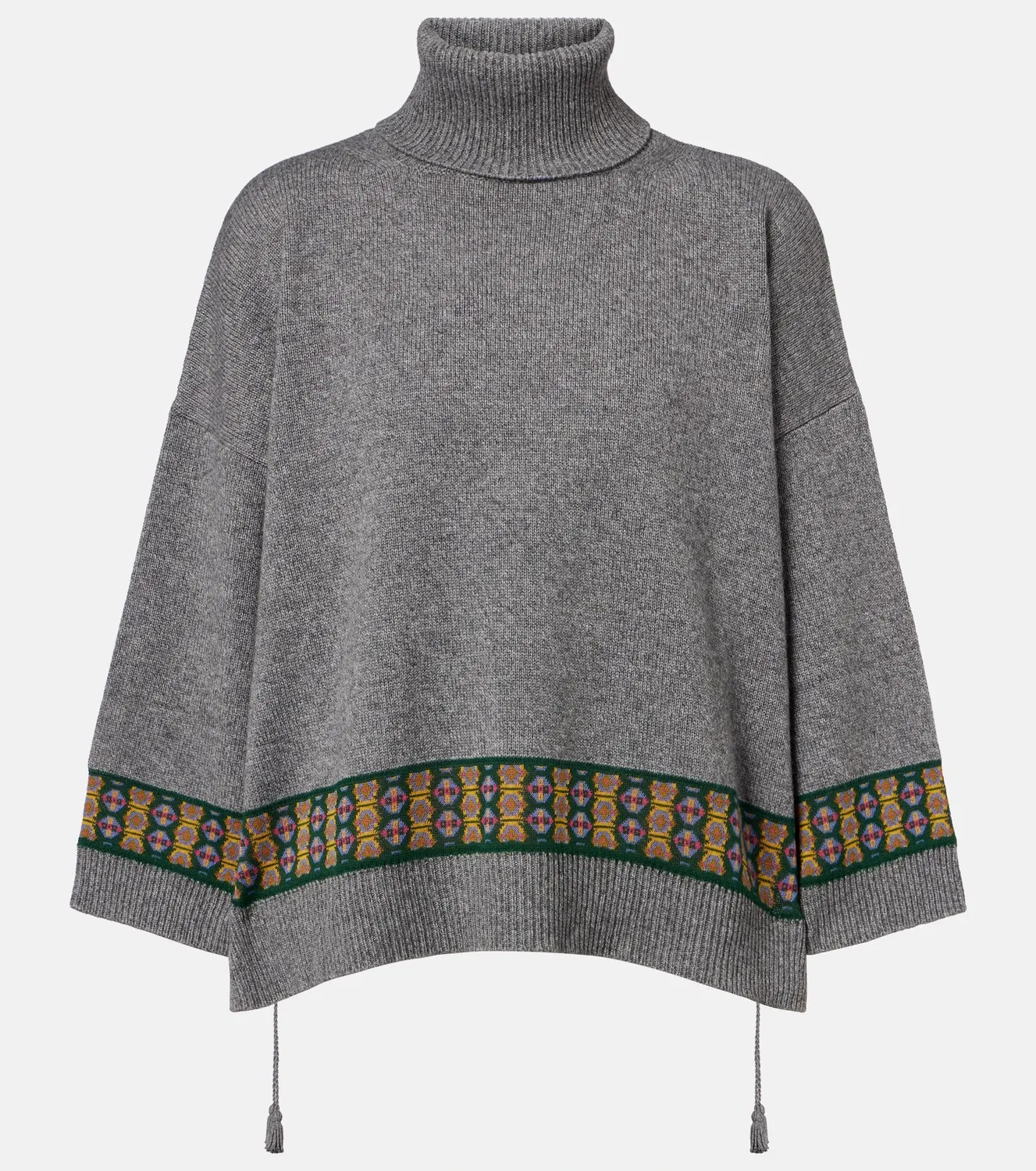 Свитер из шерсти кашемира и хлопка ETRO, серый