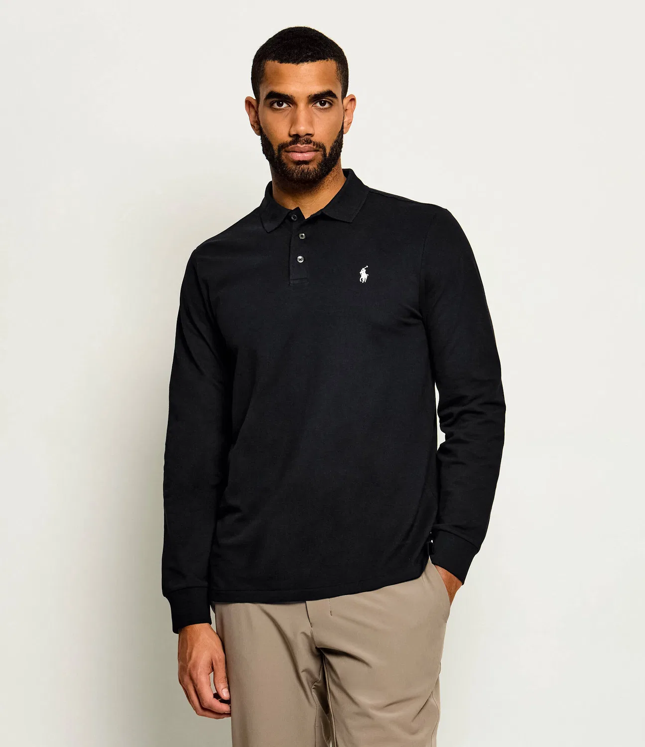 Поло с длинным рукавом Polo Ralph Lauren, черный