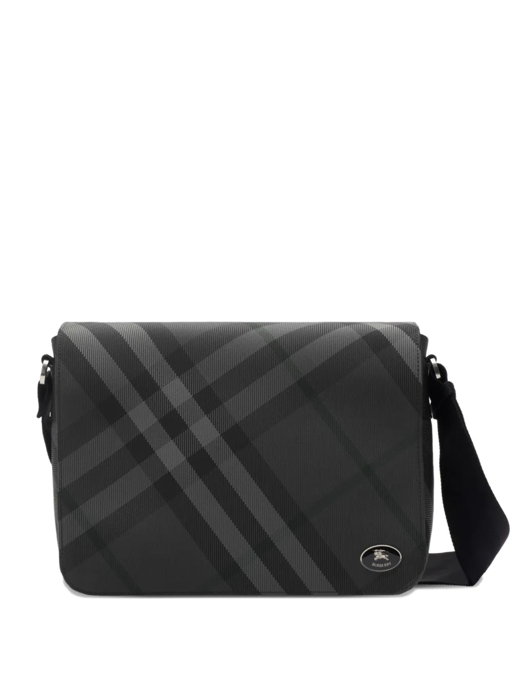 

Сумка-мессенджер в клетку BURBERRY, черный