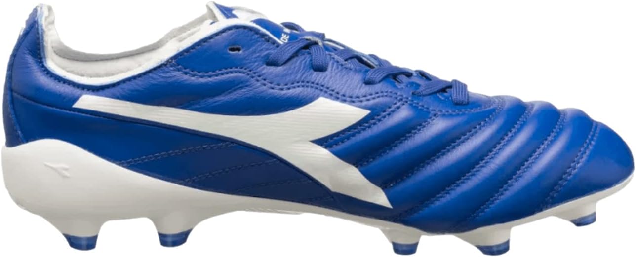 

Бутсы Diadora Brasil Elite 2 Tech ITA LPX для твердого грунта - Высококачественная кожа, легкие, произведены в Италии, футбольные кроссовки (черный/белый) (синий/белый)